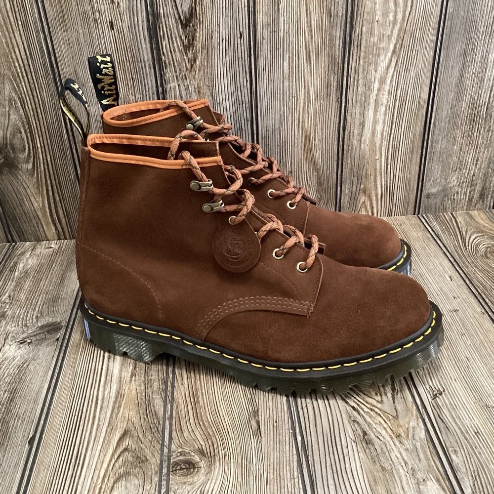 Dr Doc Martens England C.F. Stead Brown Suede Lace Up Boots Mens Size 13US/12UK